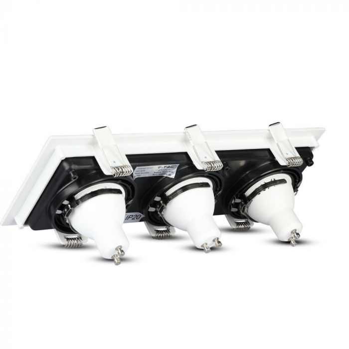 LED BRACKET TWIN 3XGU10 SQUARE Movable WHITE+BLACK 270X100 (256X85)