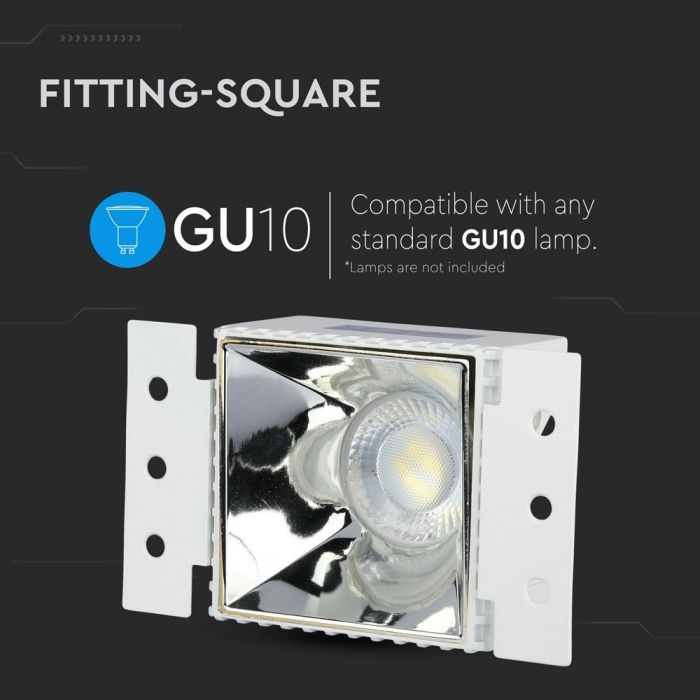 LED BRACKET SQUARE WHITE+CHROME REFLECTOR 128X75X55 (79X75/85/75)