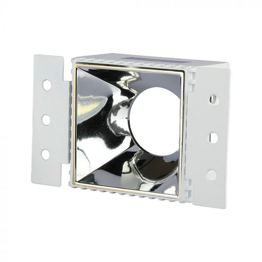 LED BRACKET SQUARE WHITE+CHROME REFLECTOR 128X75X55 (79X75/85/75)