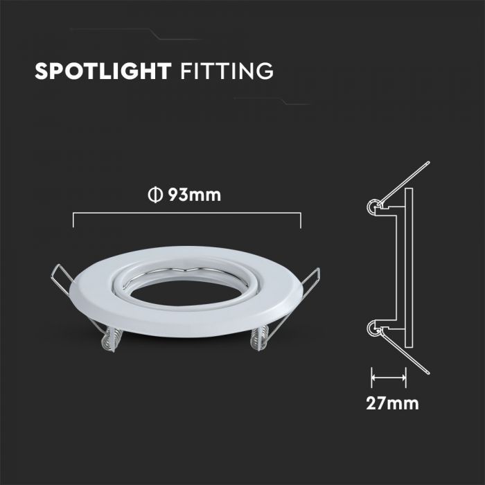 LED BRACKET GU10 ROUND MOVABLE WHITE 93 (70) 2PCS/BOX