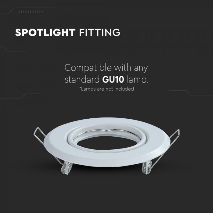 LED BRACKET GU10 ROUND MOVABLE WHITE 93 (70) 2PCS/BOX