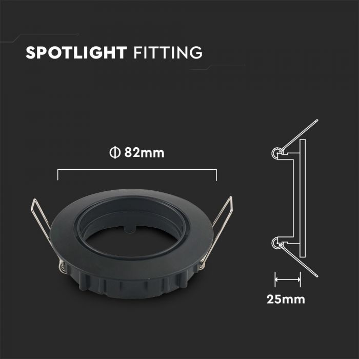 LED BRACKET GU10 ROUND MOVABLE BLACK 82 (75)