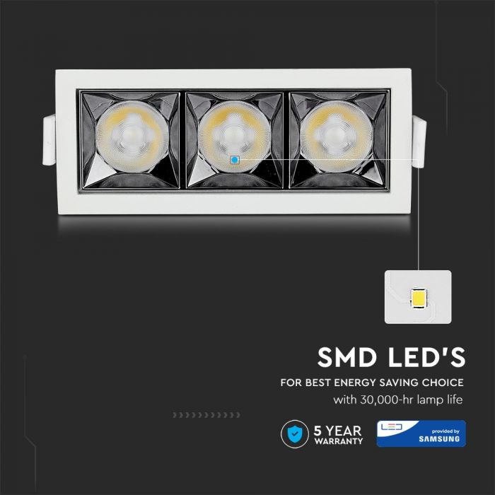 LED REFLECTOR SMD DOWNLIGHT 12W WW 960lm 12° 130X54X47(120X45) SAMSUNG CHIP