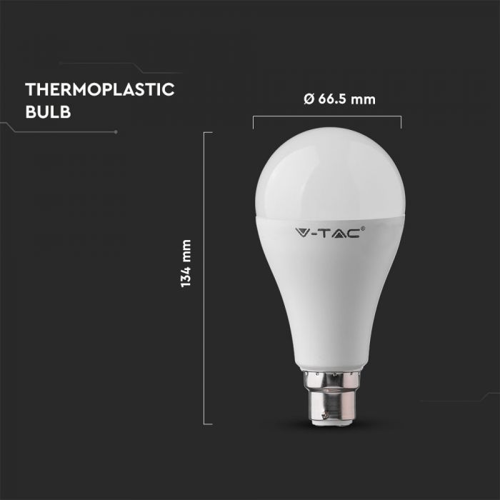 LED B22 LAMP 15W WW 1500lm 200° 65X130 A65