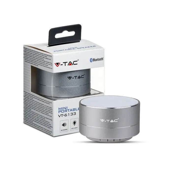 Metal Bluetooth Speaker Mic & TF Card Slot 400mah Battery Silver