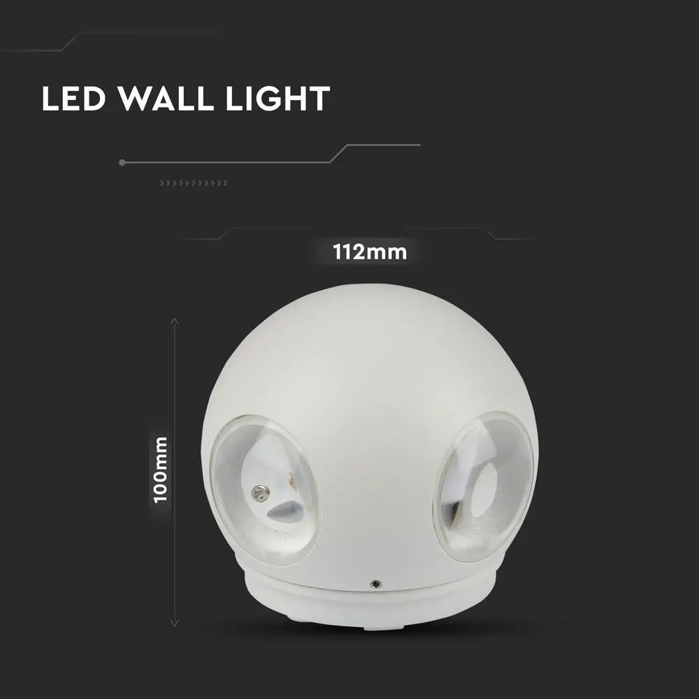 4W LED Wall Light White Body Round 3000K IP65